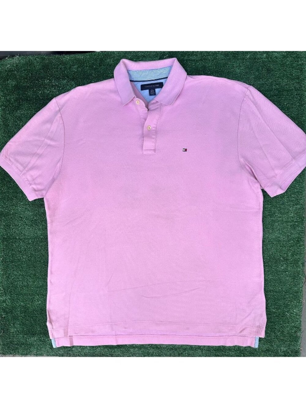 Vintage Y2K Tommy Hilfiger Pique Polo Shirt Pink Preppy Minimalist Streetwear